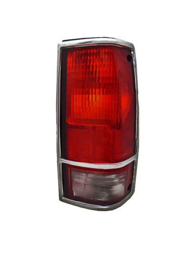 Tail Light Lamp Right Passenger for 82-93 Chevy S-10/GMC Sonoma (w/Chrome Bezel)