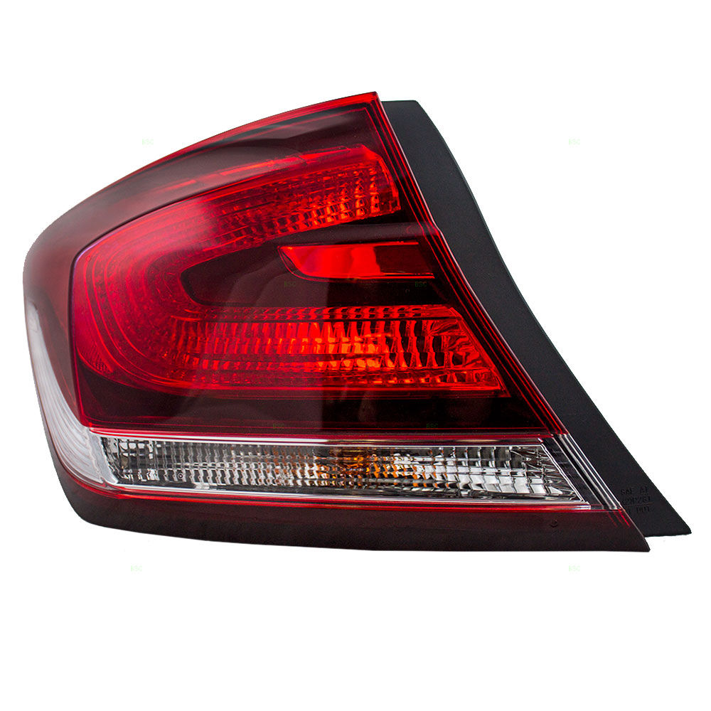 Outer Quarter Tail Light Rear Lamp Left Driver for 13-15 Honda Civic Sedan
