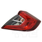 Outer Quarter Tail Light Rear Lamp Right Passenger for 16-19 Honda Civic Sedan