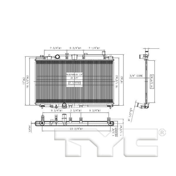 Radiator for 16-19 Honda HRV 1.8L L4 Single Row HO3010239 19010-51B-H51