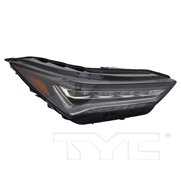 LED Black Headlight for 22-24 Acura MDX (w/o Logo,Black) Right Passenger Side