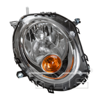 Halogen Headlight Lamp (Amber) Right Passenger for 07-13 Mini Cooper Hatchback