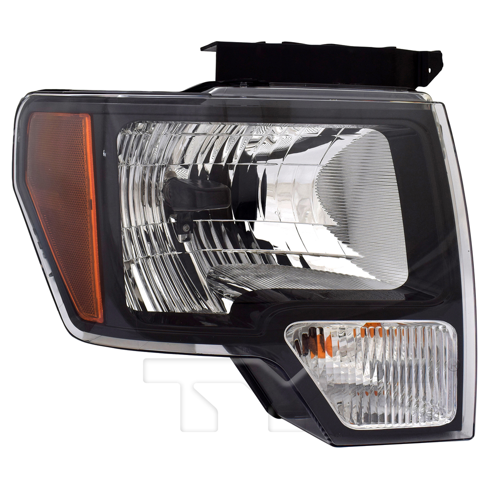 Headlight Front Lamp for Ford F-150 Pickup (w/o Logo) Black Right Passenger Side