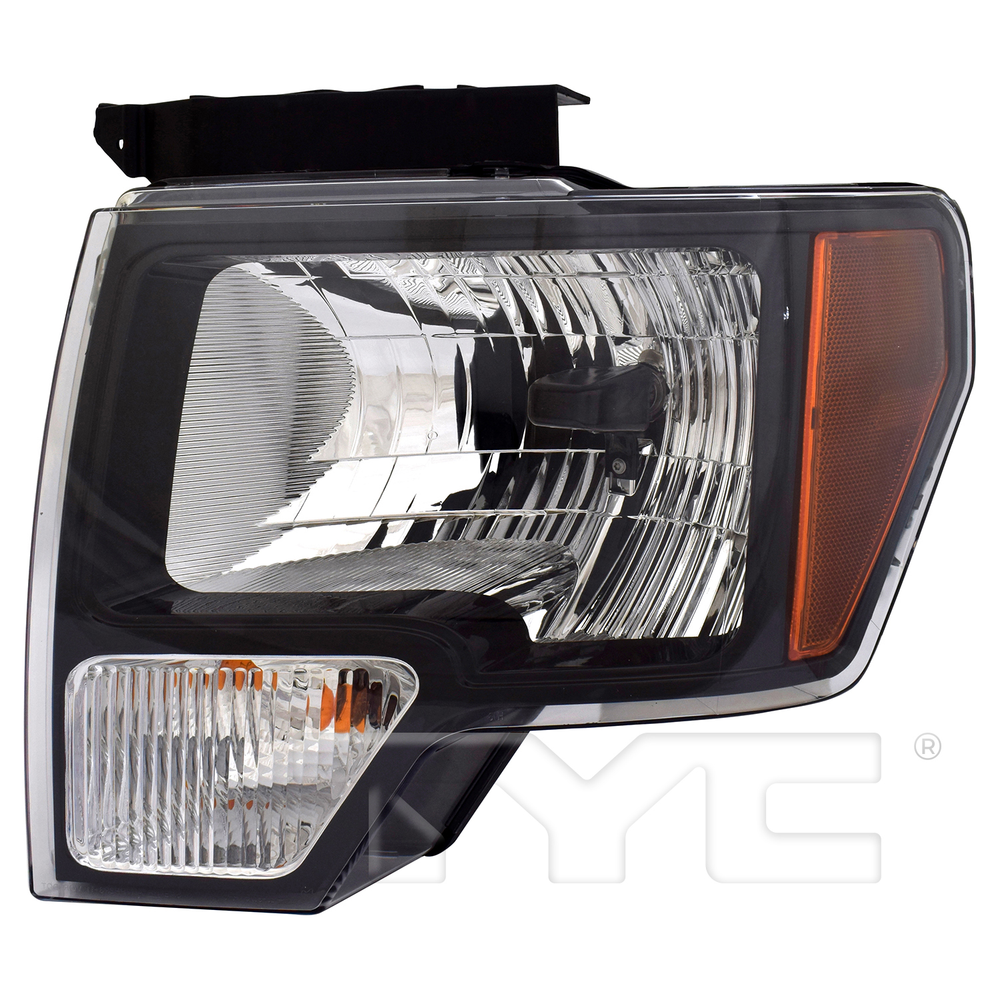 Headlight Front Lamp for Ford F-150 Pickup (w/o Logo) Black Left Driver Side
