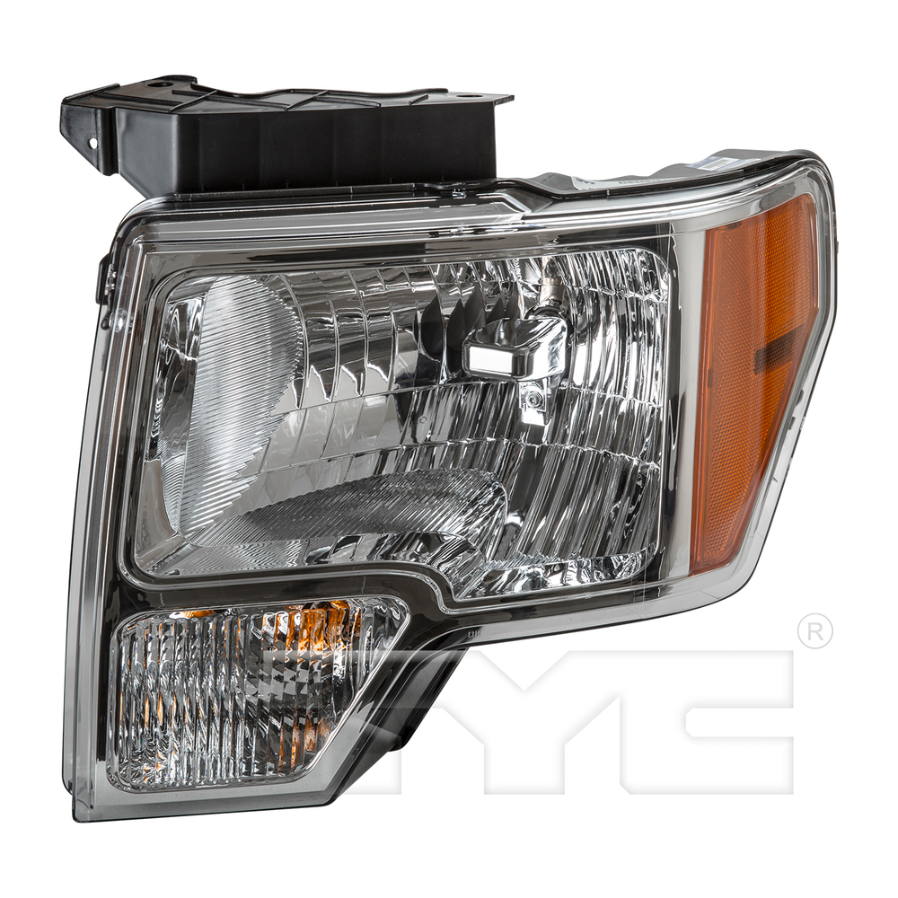 Chrome Headlight for 09-14 Ford F Series Pickup (w/o Logo) Left Driver Side