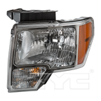 Chrome Headlight for 09-14 Ford F Series Pickup (w/o Logo) Left Driver Side
