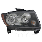Black Headlight Front Lamp (w/o Logo) Right Passenger for 13-17 Jeep Compass