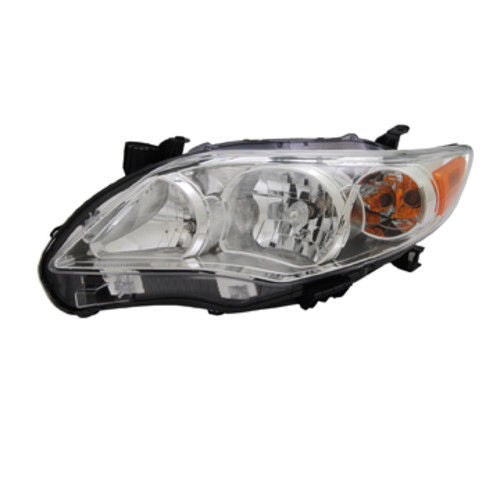 Headlight for 11-13 Toyota Corolla US Built/Chrome Base/LE Left Driver CAPA