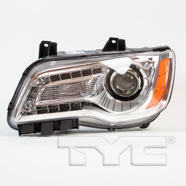 Halogen Headlight Lamp for 11-14 Chrysler 300 Chrome Bezel Left Driver CAPA