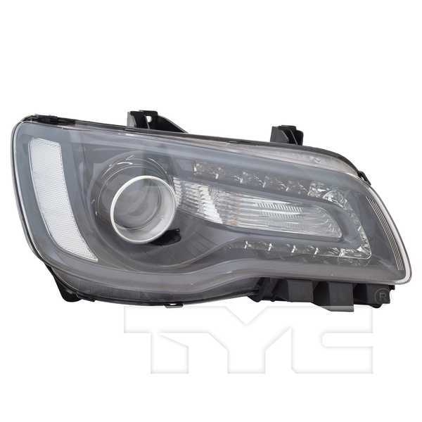 Halogen Headlight w/LED DRL (Dark Bezel) Right Passenger for 15-17 Chrysler 300