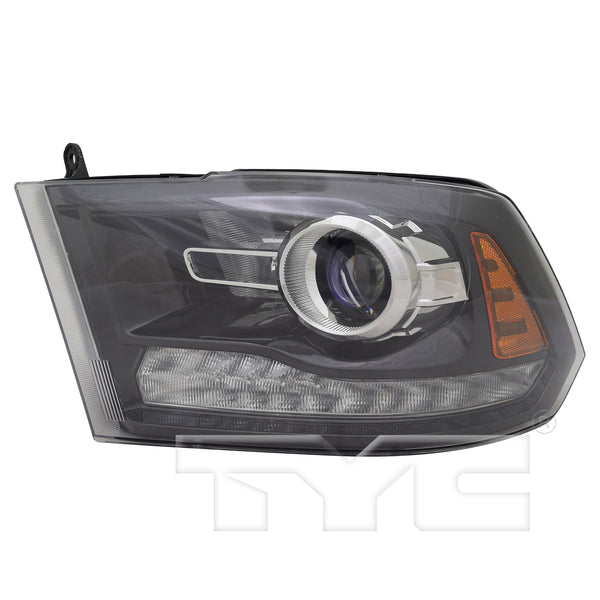 Headlight Front Lamp for 13-15 Dodge Ram Pickup w/o Logo Black Left Driver CAPA