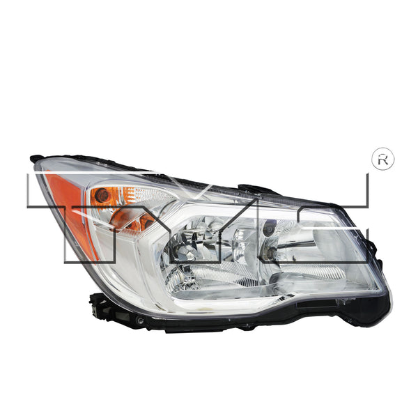Halogen Headlight Lamp for 14-16 Subaru Forester 2.5L Chrome Bezel Left CAPA