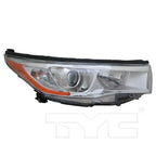 Headlight for 14-16 Toyota Highlander w/o Smoked Chrome Right Passenger CAPA