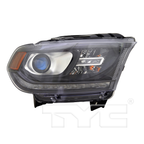 Halogen Headlight for 16-20 Dodge Durango (Black) w/LED DRL Right Passenger