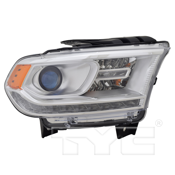 Halogen Chrome Headlight  (w/LED DRL) Right Passenger for 14-15 Dodge Durango