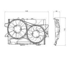 Radiator & Condenser Cooling Fan for 08-12 Chevy Equinox/Pontiac Torrent 3.6L