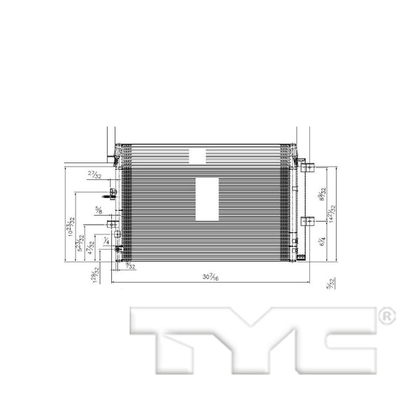 AC Condenser for 15-18 Ford Edge 2.0T/2.7T 5MM w/Receiver & Dryer (PFC)