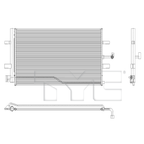 Condenser for 24-24 Ford Ranger 2.3T 5.5mm MB3Z 19712 E FO3030284