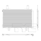 AC Condenser for 25-25 Honda Civic 5.5MM w/R/D HO3030182 80100-T56-A01