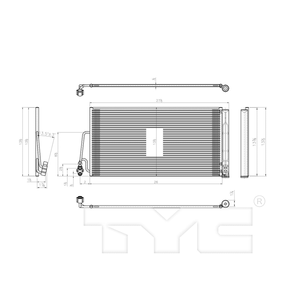 AC Condenser for 07-10 Mini Cooper/S w/Receiver & Dryer (PFC)