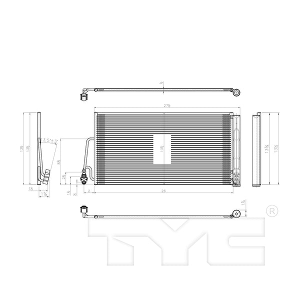 AC Condenser for 07-10 Mini Cooper/S w/Receiver & Dryer (PFC)