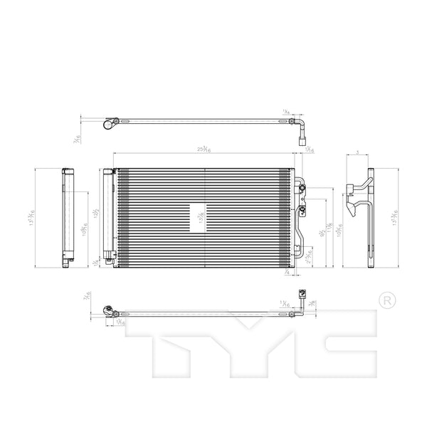 AC Condenser for 12-19 BMW 3 Series (Except M Sport) w/Receiver & Dryer (PFC)
