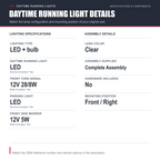 Daytime Running Light for 21-23 Nissan Rogue Right Passenger Side