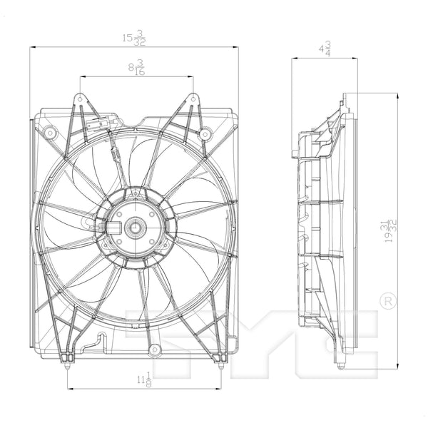 Radiator Cooling Fan Assembly for 11-17 Honda Odyssey HO3115160 19015-RV0-A01