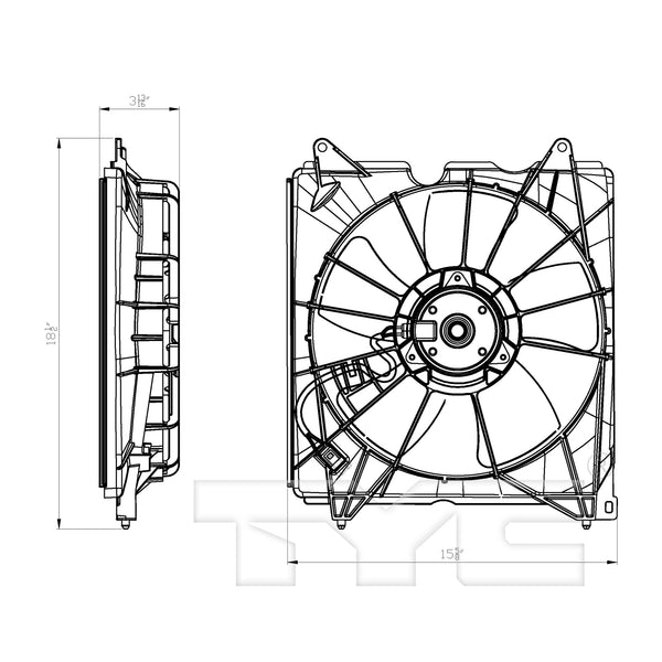 Radiator Cooling Fan Assembly for 13-17 Honda Accord L4 Sedan/Coupe EX/EXL
