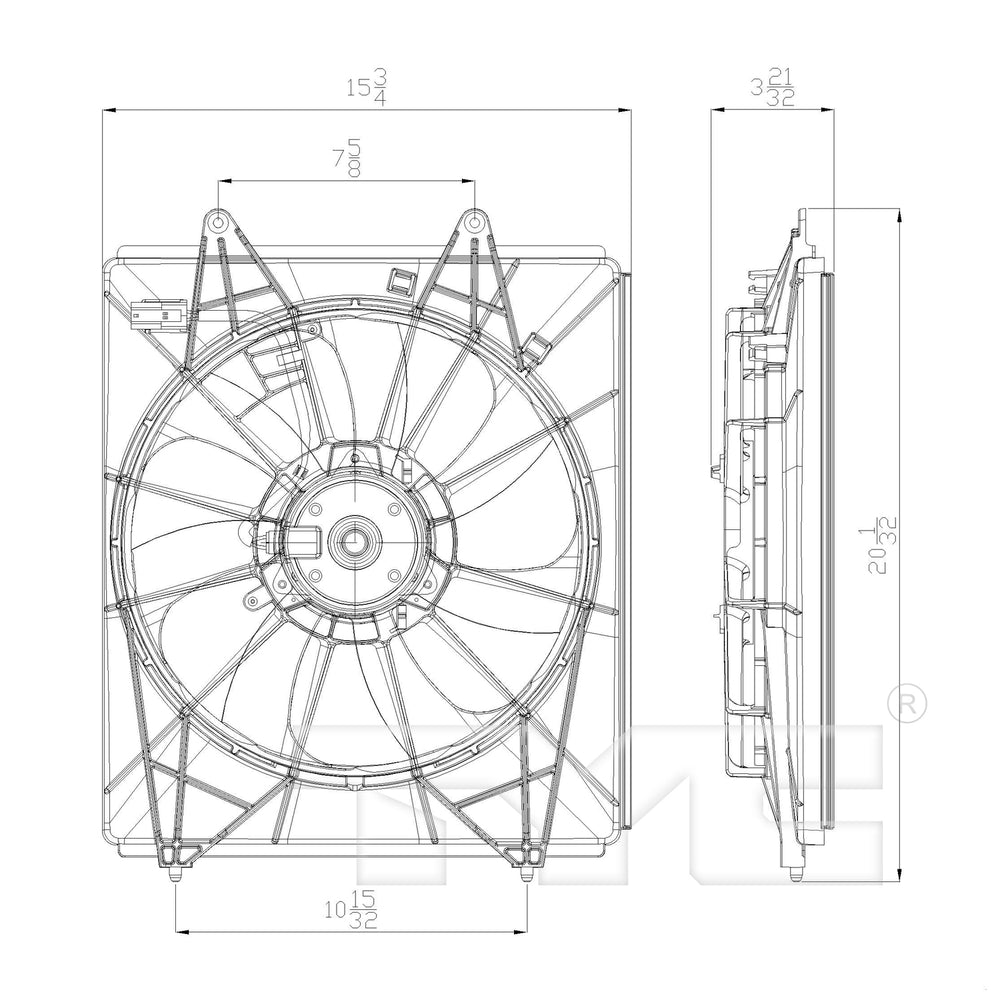 Condenser Cooling Fan Assembly for 11-17 Honda Odyssey HO3113131 38616-RV0-A01
