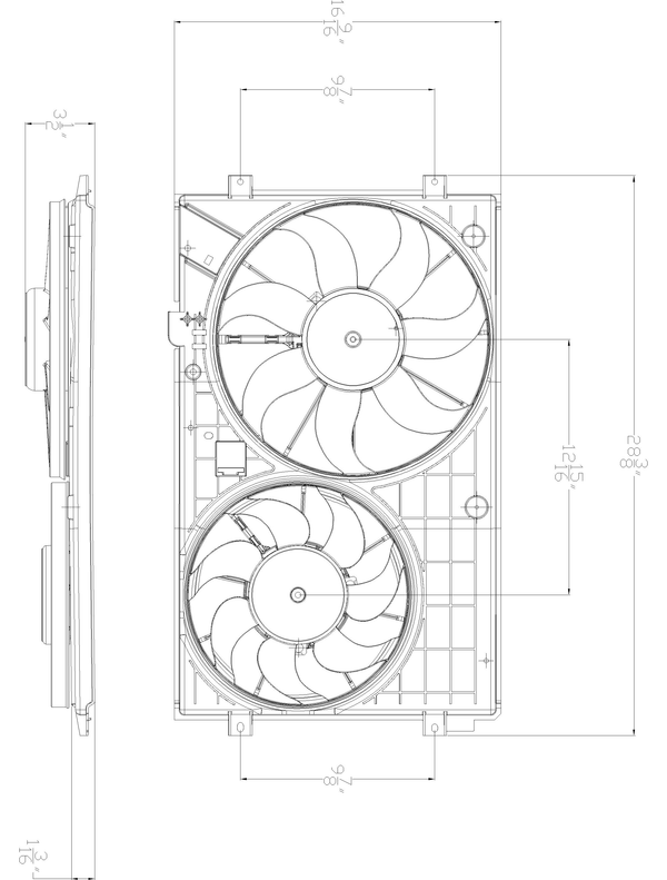 Radiator Condenser Cooling Fan Assembly for 05-18 Volkswagen Jetta Sedan 2.5L