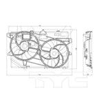 Dual Radiator & Condenser Cooling Fan Assembly for 10-14 Ford Edge w/o Tow Pkg