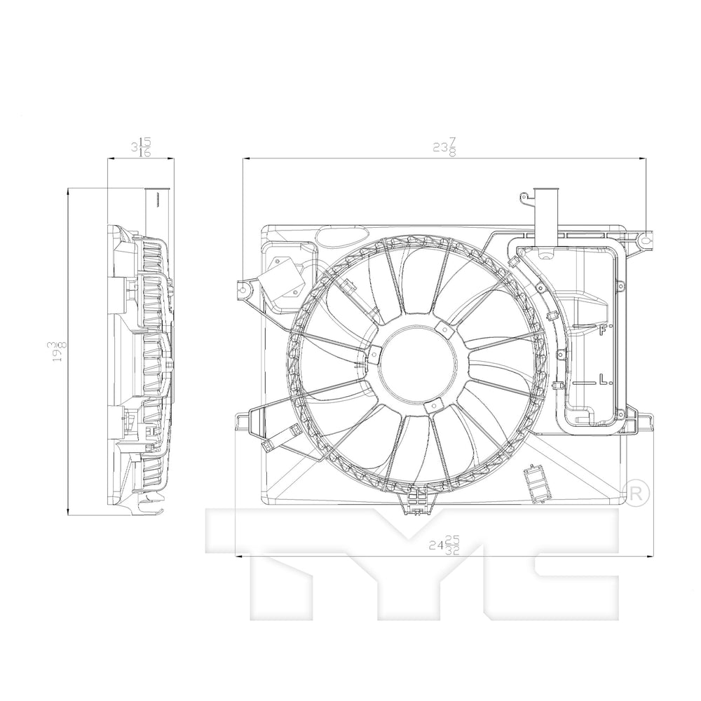 Dual Radiator & Condenser Cooling Fan Assembly for 11-13 Hyundai Elantra Sedan