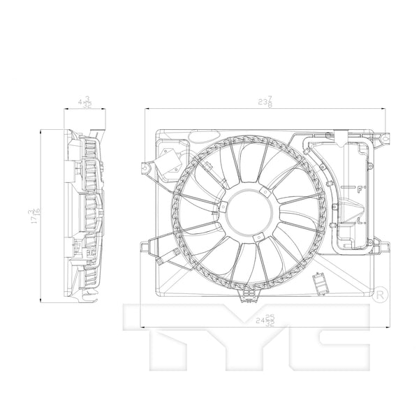 Dual Radiator & Condenser Cooling Fan Assembly for 12-19 Kia Soul KI3115134
