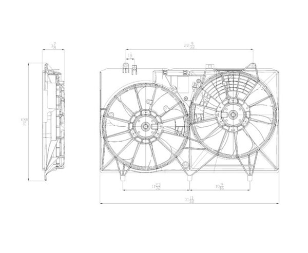 Dual Radiator & Condenser Cooling Fan Assembly for 11-17 Toyota Sienna TO3115167