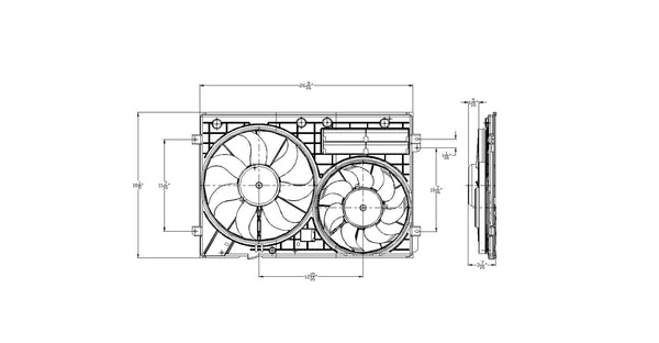 Radiator Condenser Cooling Fan Assembly for 09-10 Volkswagen Jetta Sedan Diesel