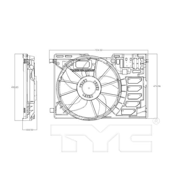 Dual Radiator & Condenser Cooling Fan Assembly for 13-16 Ford Escape 2.0L Turbo