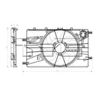 Radiator & Condenser Cooling Fan for 11-14 Chevy Cruze/12-14 Buick Verano 2.4L