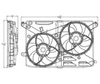Dual Radiator & Condenser Cooling Fan Assembly for 13-19 Ford Fusion 2.5L/2.0L