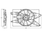 Radiator & Condenser Cooling Fan for 14-19 Jeep Cherokee 2.4L/15-17 Chrysler 200