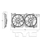 Dual Radiator Condenser Cooling Fan Assembly for 15-19 Subaru Legacy/Outback 3.6