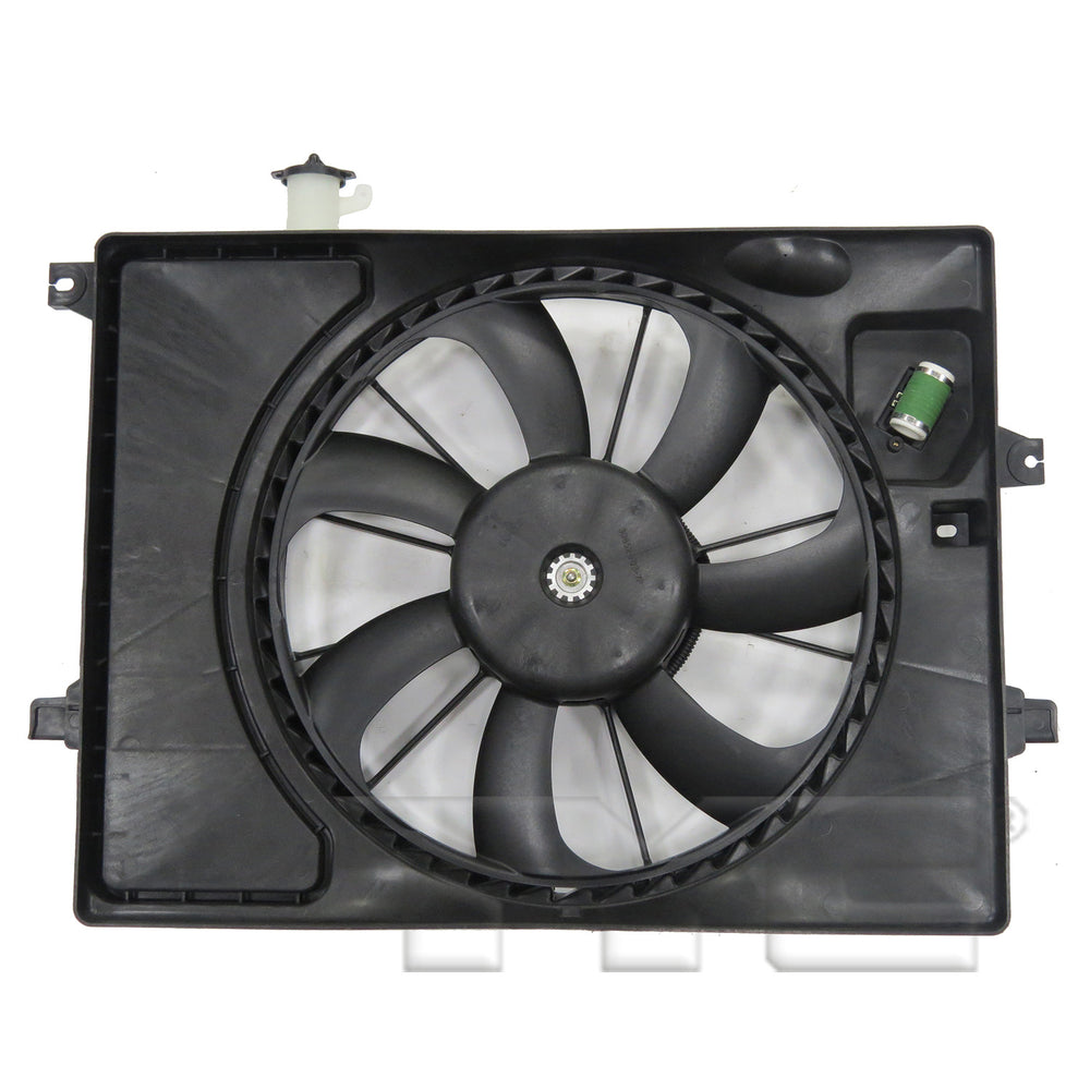 Radiator Condenser Cooling Fan Assembly for 14-16 Hyundai Elantra/15-16 Forte