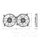 Dual Radiator & Condenser Cooling Fan Assembly for 15-19 Nissan Murano
