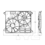 Dual Radiator & Condenser Cooling Fan Assembly for 15-18 Ford Edge F2GZ 8C607 B