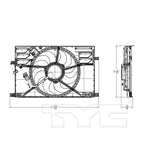 Radiator Condenser Cooling Fan Assembly for 15-18 Jeep Renegade/Ram ProMaster