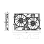 Dual Radiator & Condenser Cooling Fan Assembly for 14-19 Jeep Cherokee 3.2L
