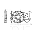 Dual Radiator & Condenser Cooling Fan Assembly for 12-17 Fiat 500 TYPE 2
