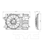Dual Radiator & Condenser Cooling Fan Assembly for 14-19 Mitsubishi Mirage AT