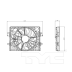 Radiator & Condenser Cooling Fan Assembly for 20-20 Nissan Sentra