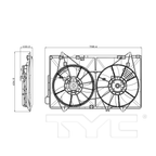 Radiator & Condenser Cooling Fan Assembly for 17-22 Mazda CX-5 2.5L PYFV-15-025